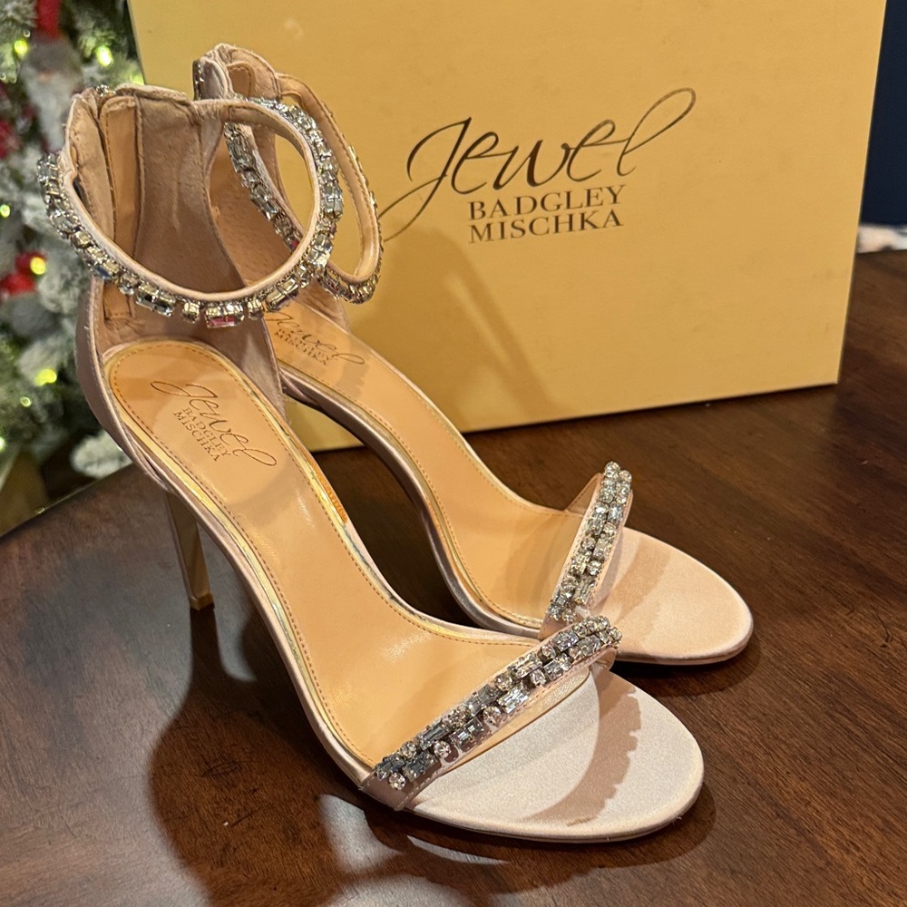 Badgley Mischka Jewel Bling Stiletto High Heels 9.5 Gorgeous Stones! With Box